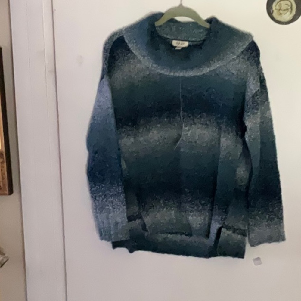 STYLE & CO PL Boucle Teal Combo Sweater
